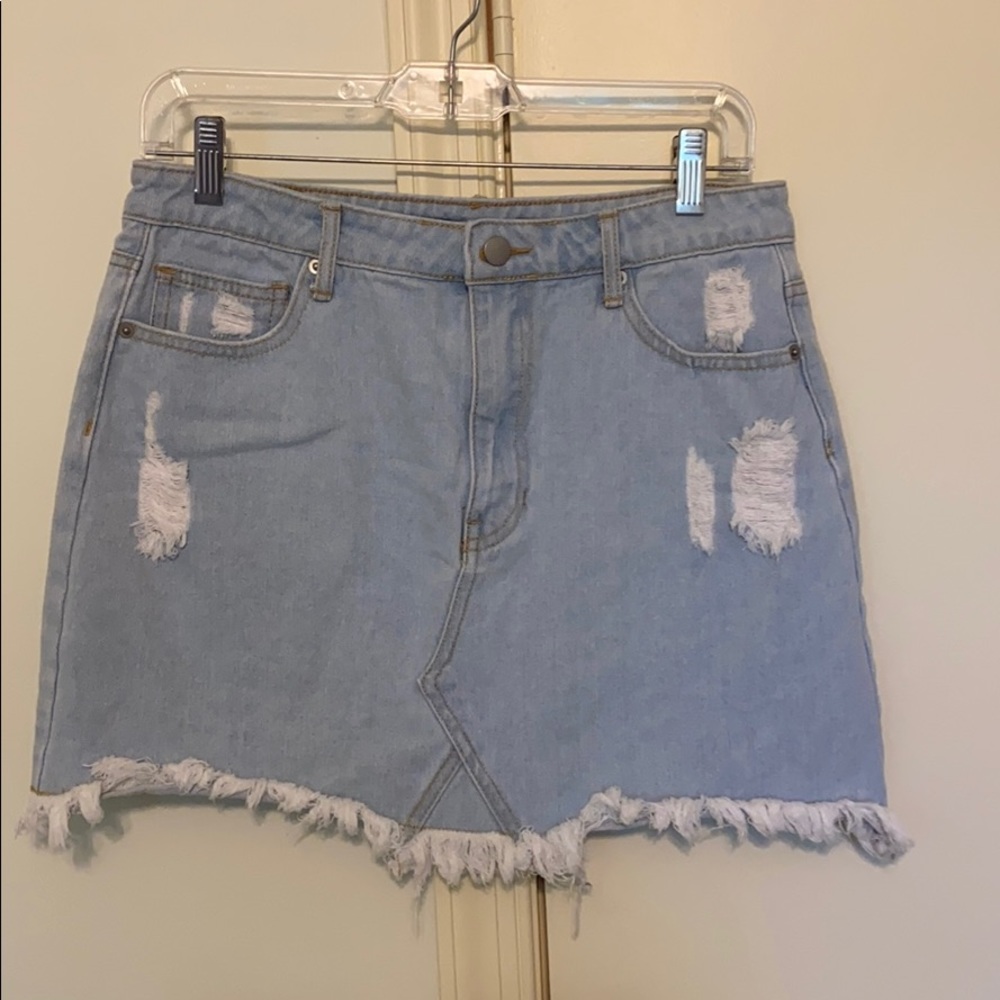 Cute light denim mini skirt